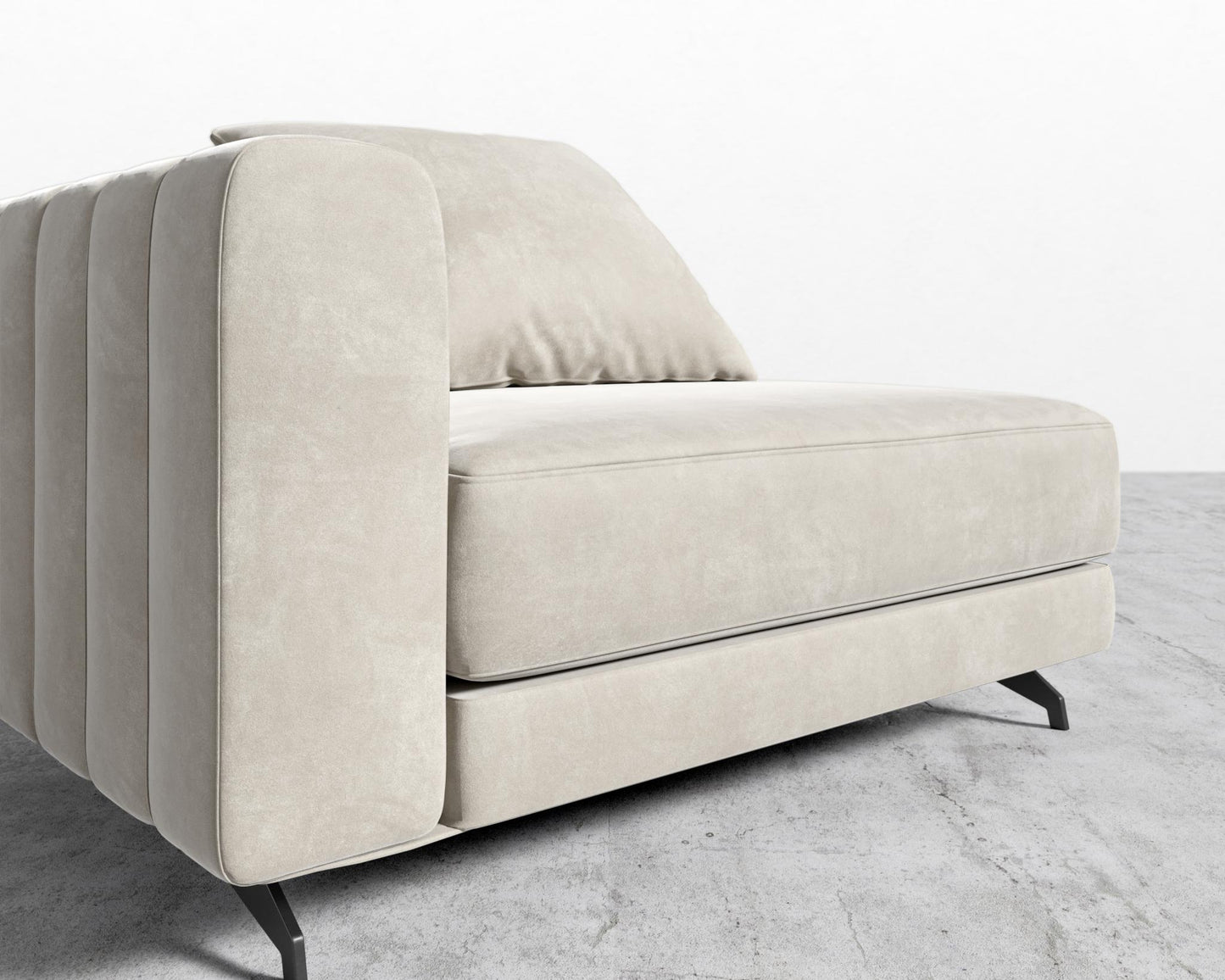 Berlin Left Arm - Black - Berlin, Venice Vegan Suede - Latte