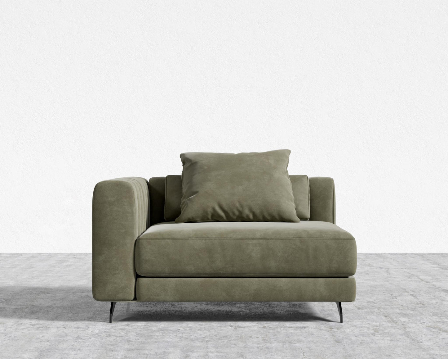 Berlin Left Arm - Black - Berlin, Venice Vegan Suede - Sage