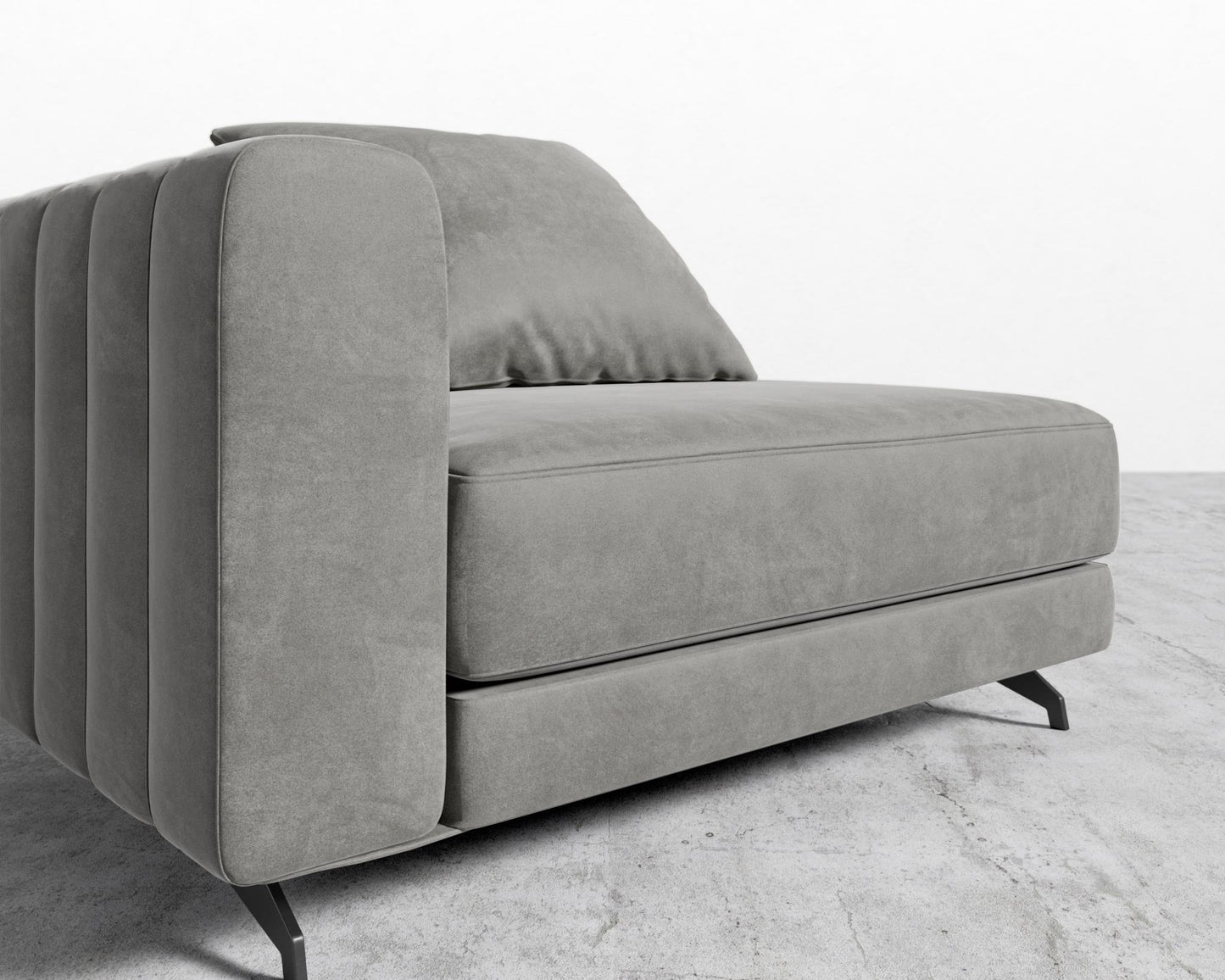 Berlin Left Arm - Black - Berlin, Venice Vegan Suede - Strato