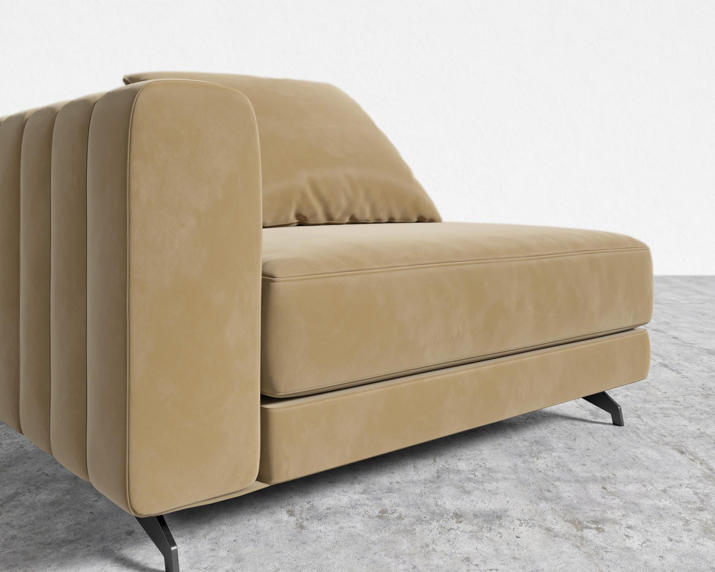 Berlin Left Arm - Black - Berlin, Plush Velvet - Dune