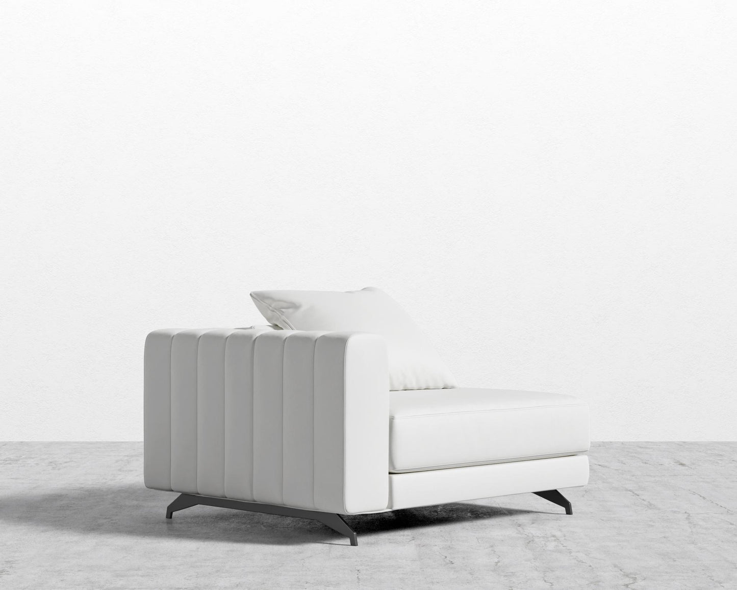 Berlin Left Arm - Black - Berlin, Microfiber Leather - Trento Eggshell