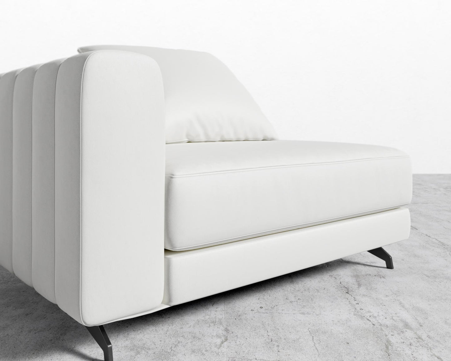 Berlin Left Arm - Black - Berlin, Microfiber Leather - Trento Eggshell