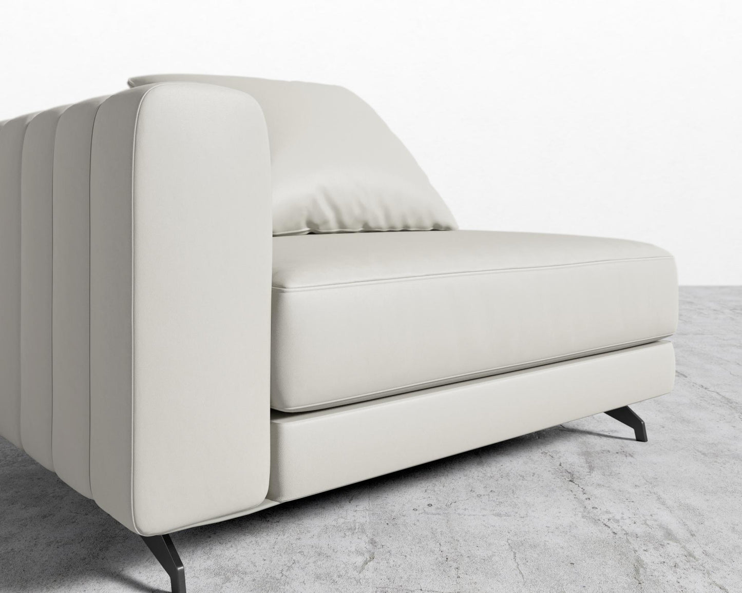 Berlin Left Arm - Black - Berlin, Microfiber Leather - Trento Taupe