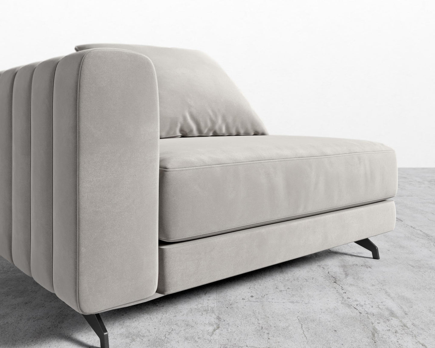 Berlin Left Arm - Black - Berlin, Plush Velvet - Dusk