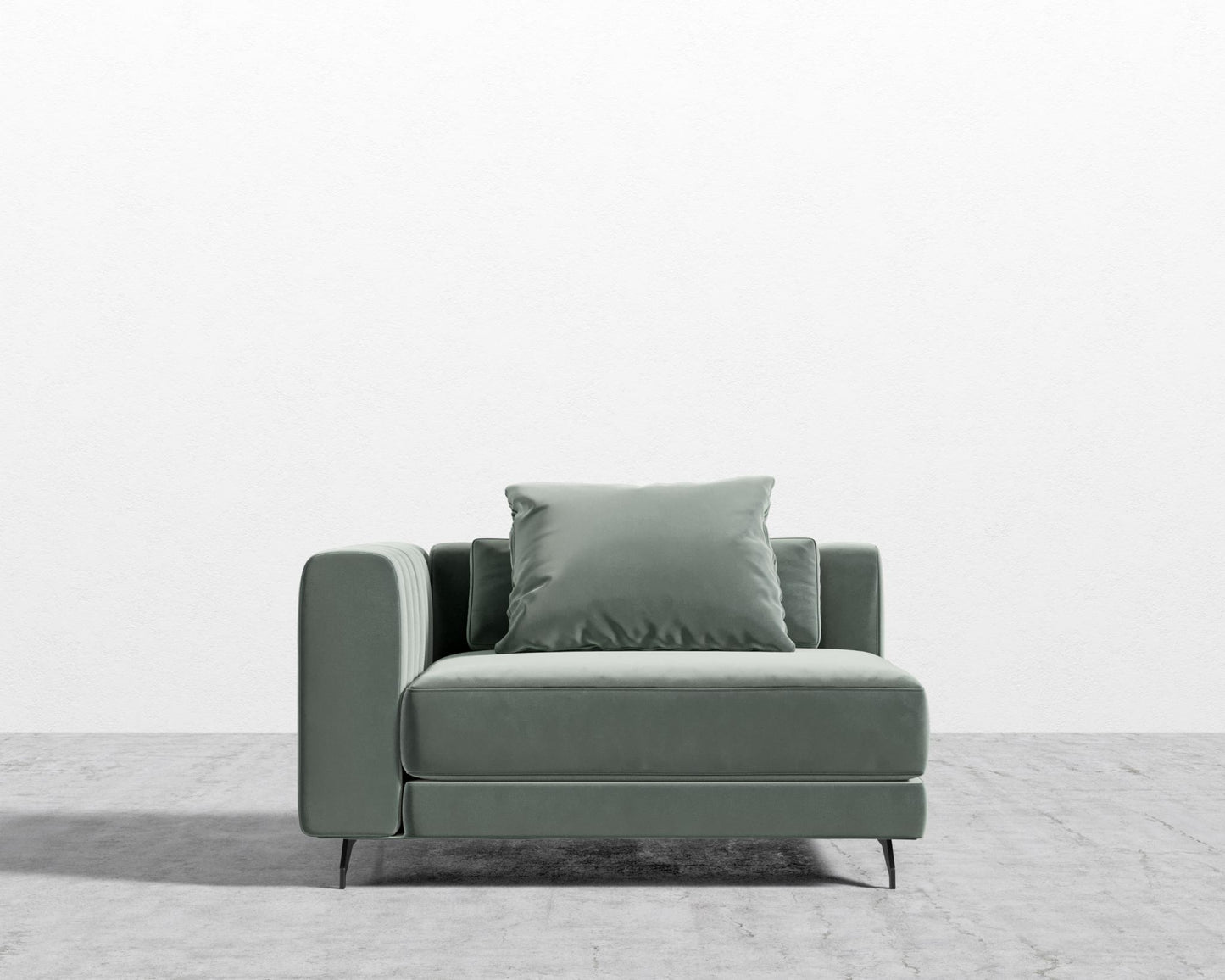 Berlin Left Arm - Black - Berlin, Plush Velvet - Moonstone