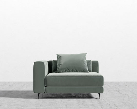 Berlin Left Arm - Black - Berlin, Plush Velvet - Moonstone