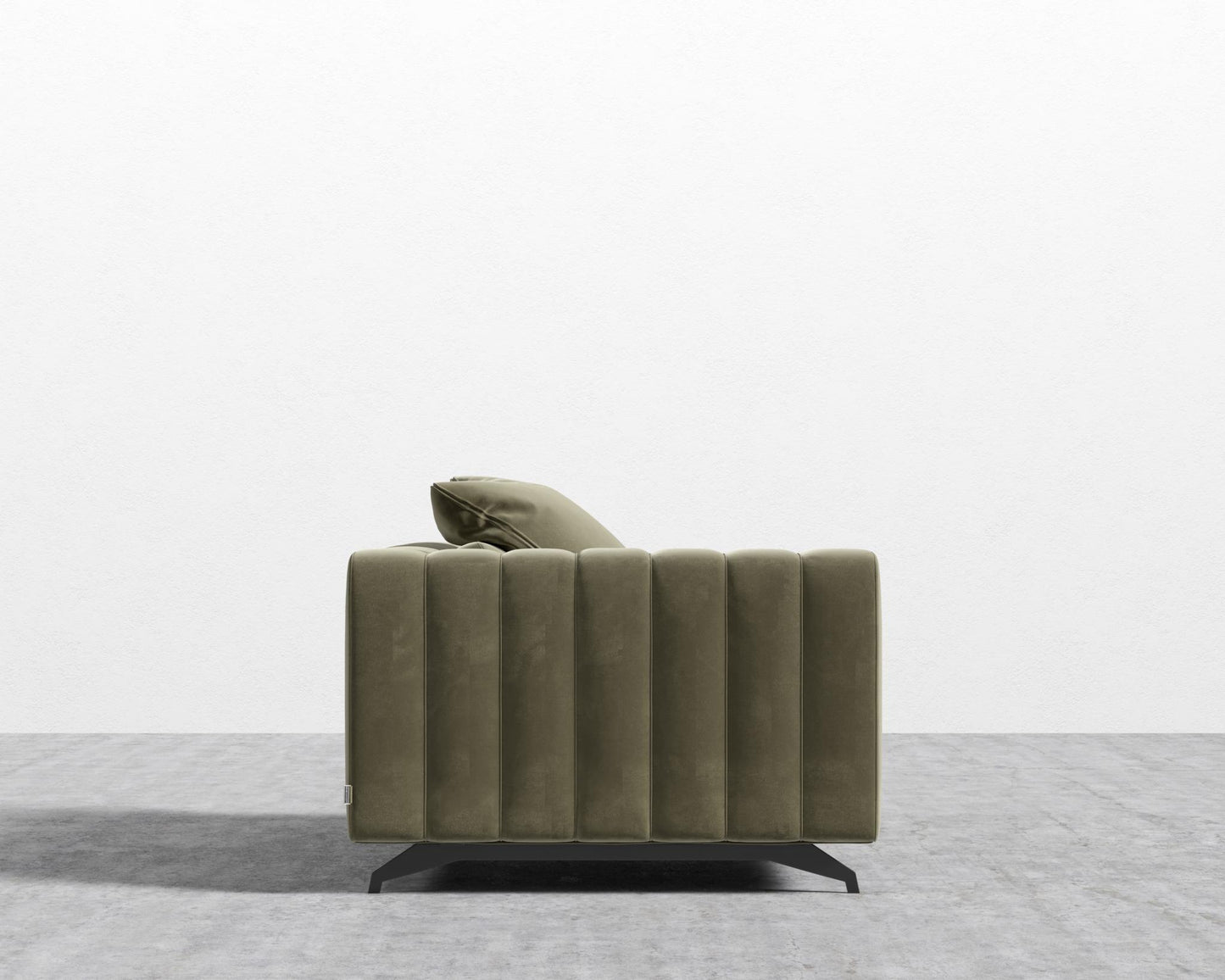 Berlin Left Arm - Black - Berlin, Signature Plush Velvet - Olive Green