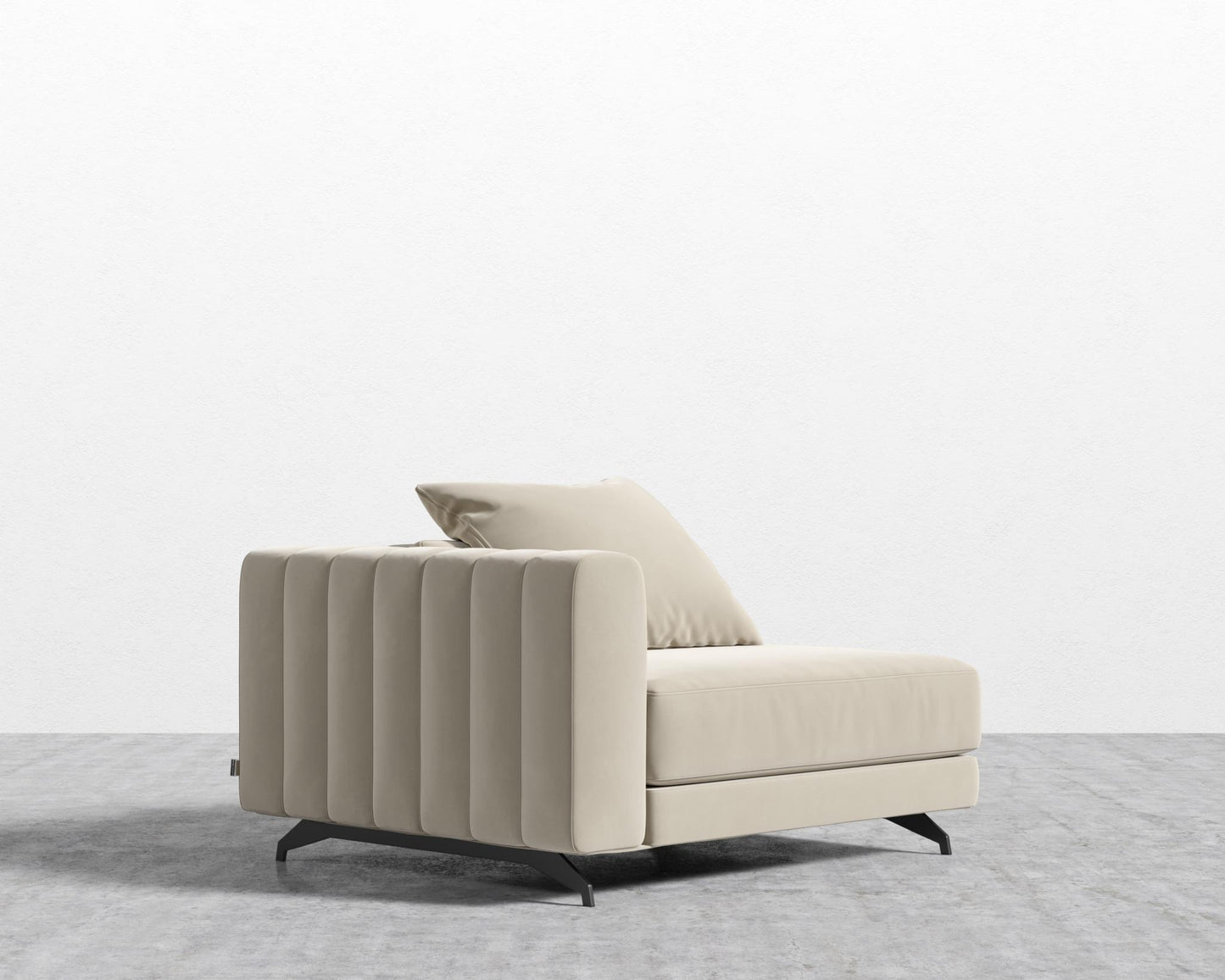 Berlin Left Arm - Black - Berlin, Signature Plush Velvet - Warm Taupe