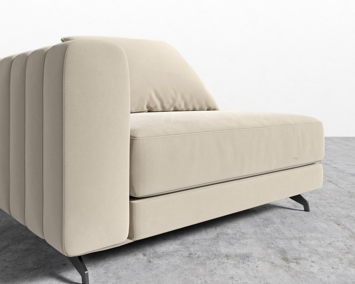 Berlin Left Arm - Black - Berlin, Signature Plush Velvet - Warm Taupe