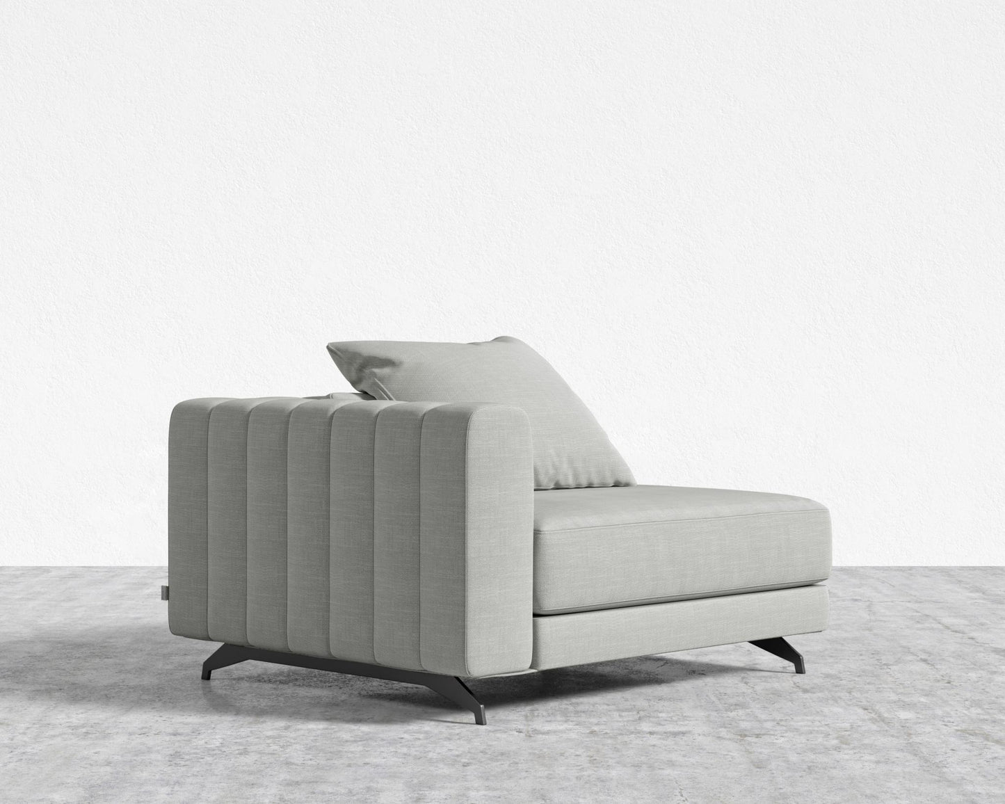 Berlin Left Arm - Black - Berlin, Performance Linen - Dove