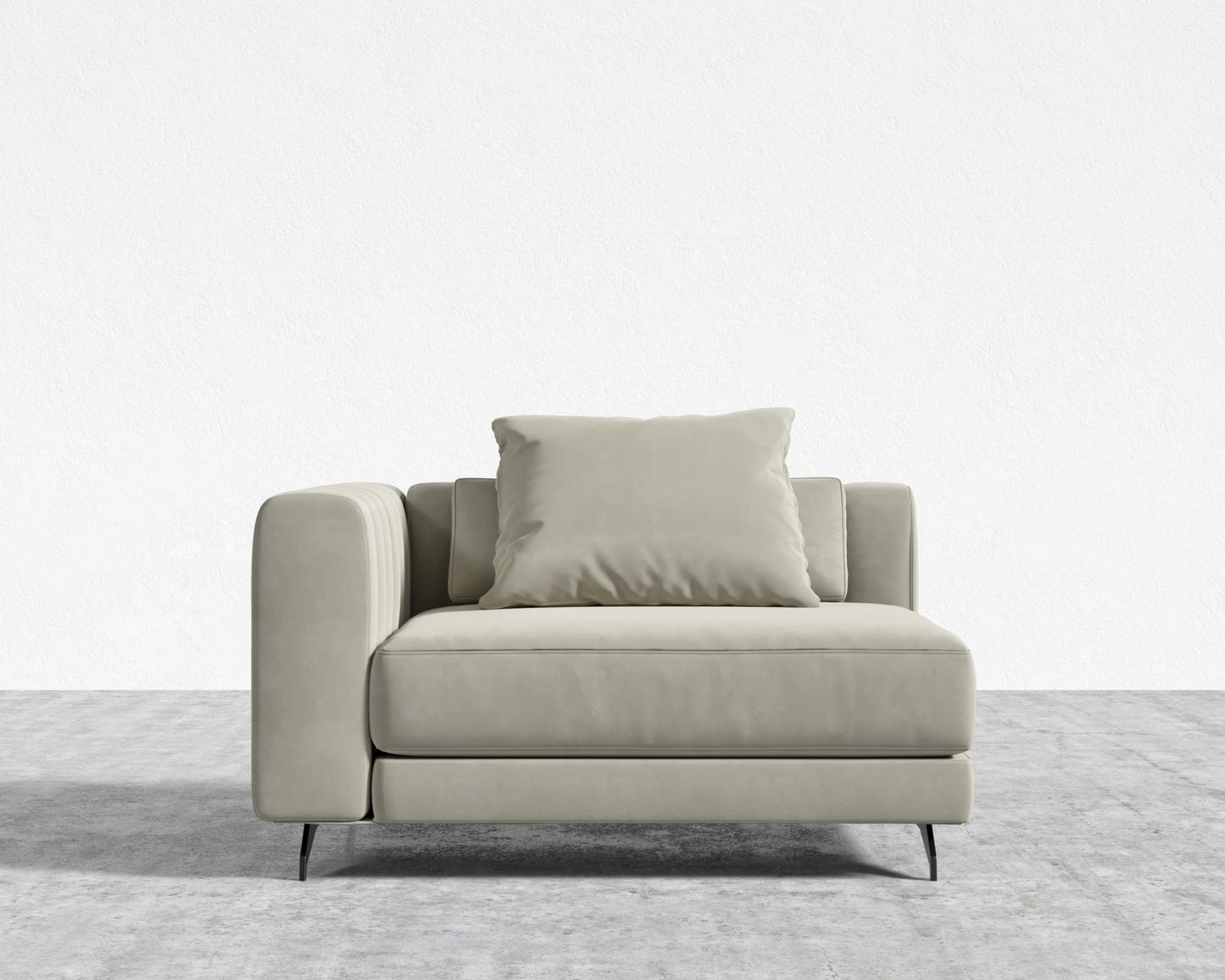 Berlin Left Arm - Black - Berlin, Plush Velvet - Oat