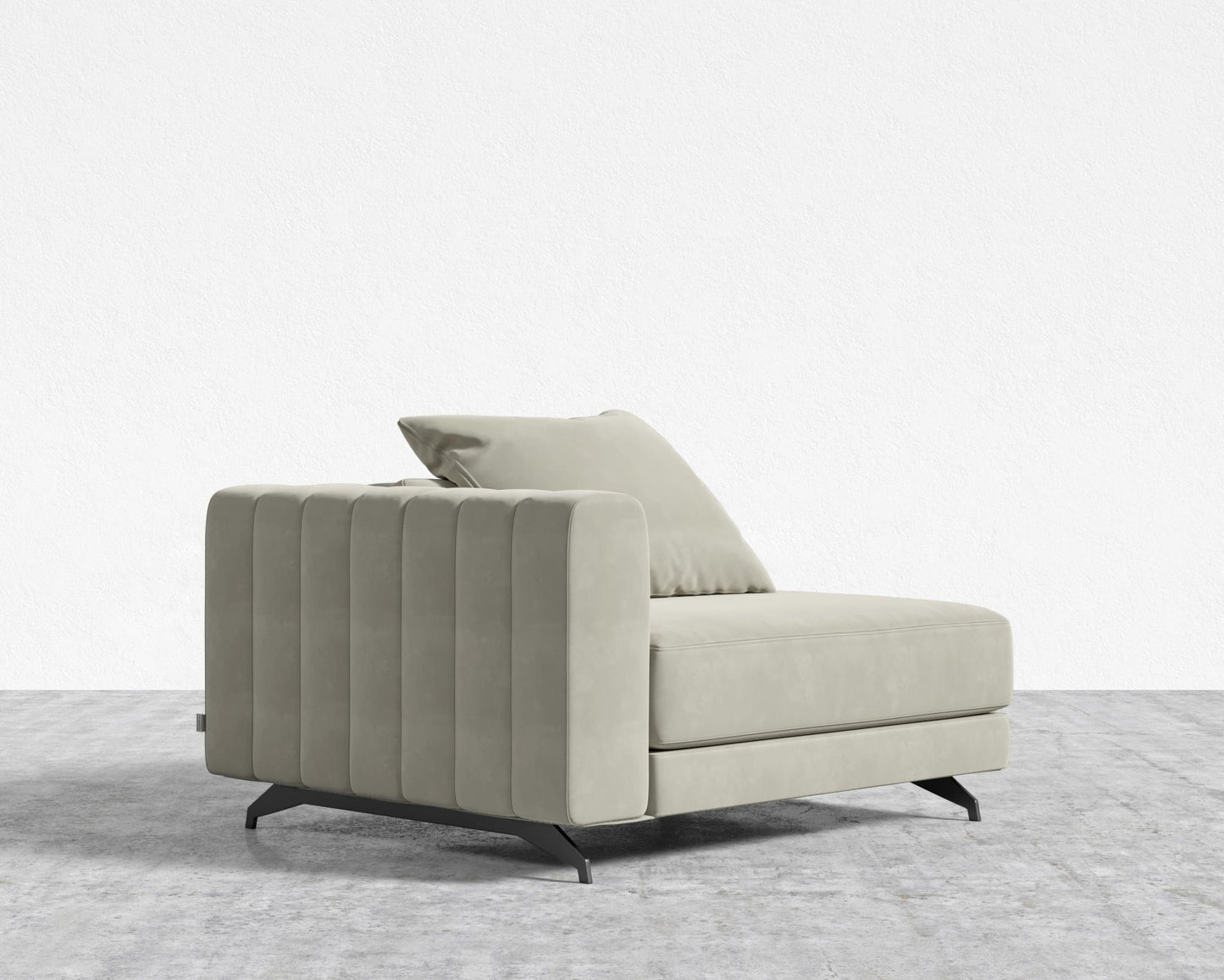 Berlin Left Arm - Black - Berlin, Plush Velvet - Oat