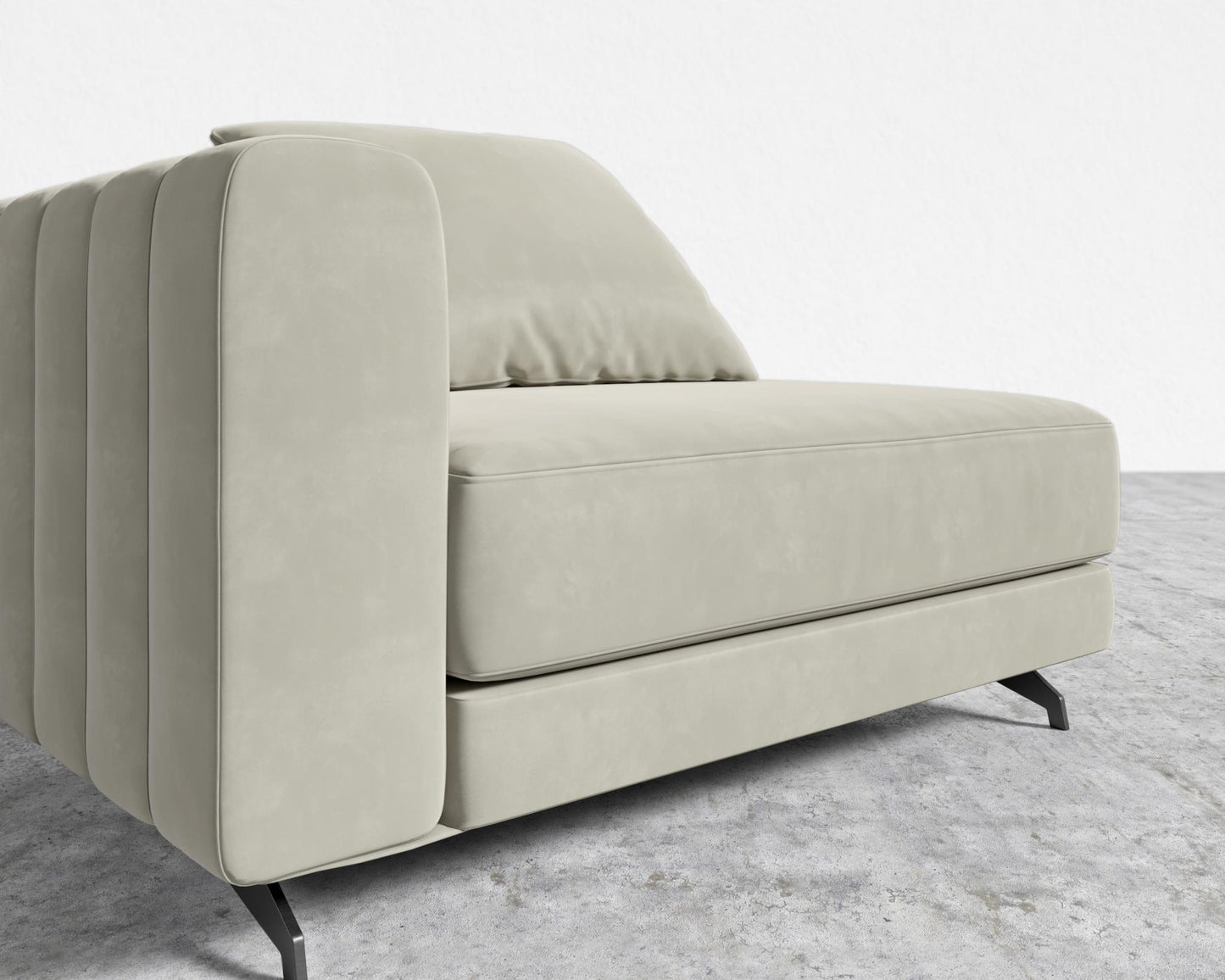 Berlin Left Arm - Black - Berlin, Plush Velvet - Oat