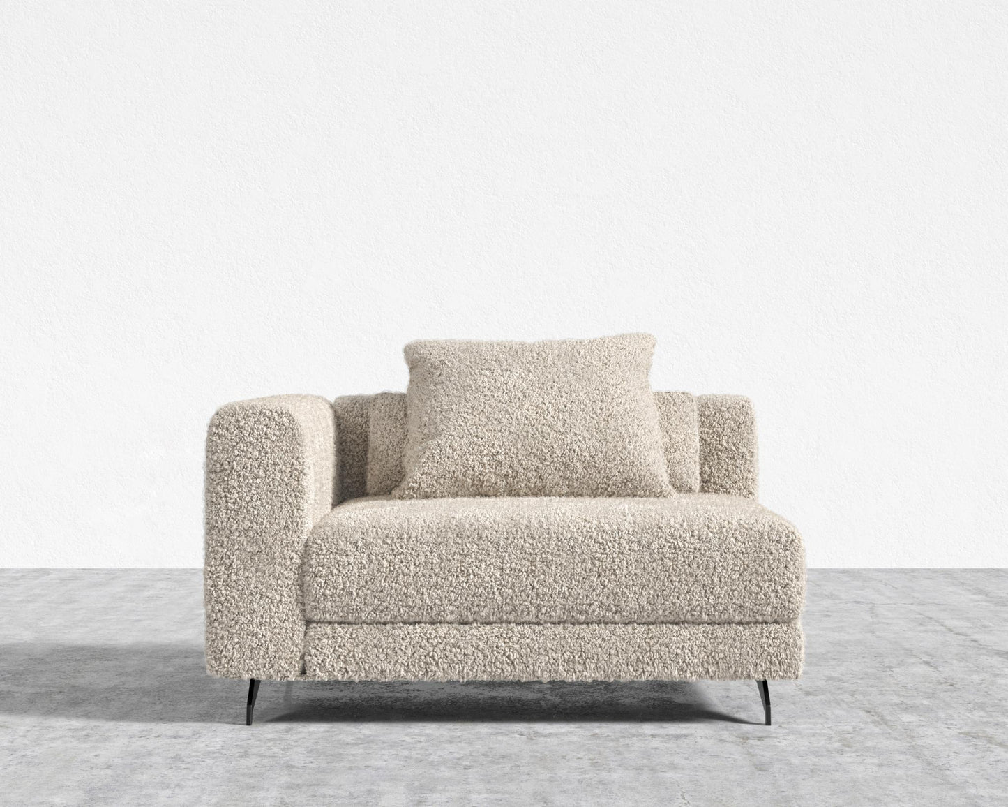 Berlin Left Arm - Black - Berlin, Shearling - Almond