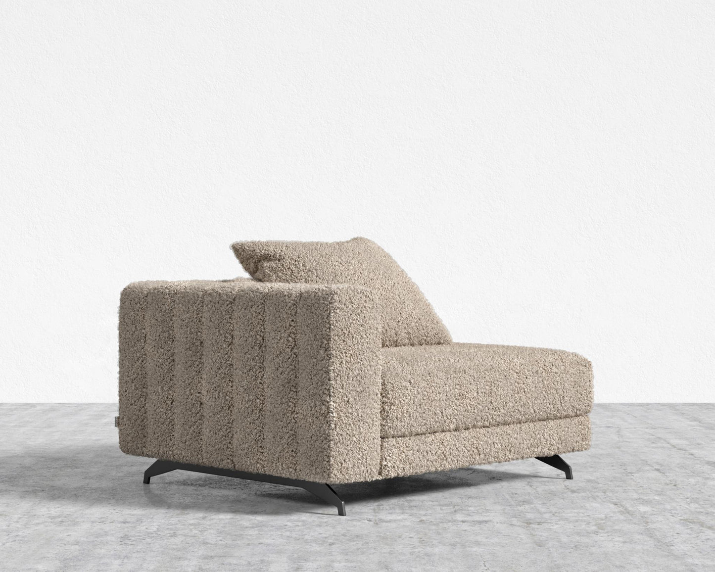 Berlin Left Arm - Black - Berlin, Shearling - Fawn