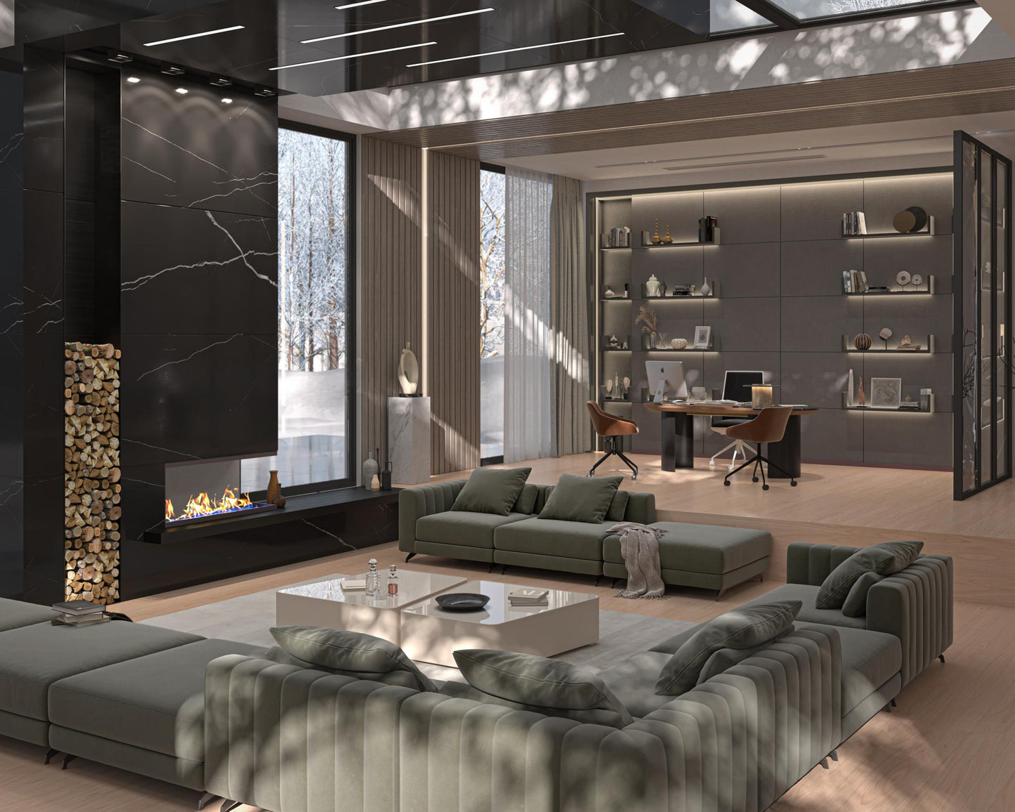 Berllin Modular Sectional Scene in Sage