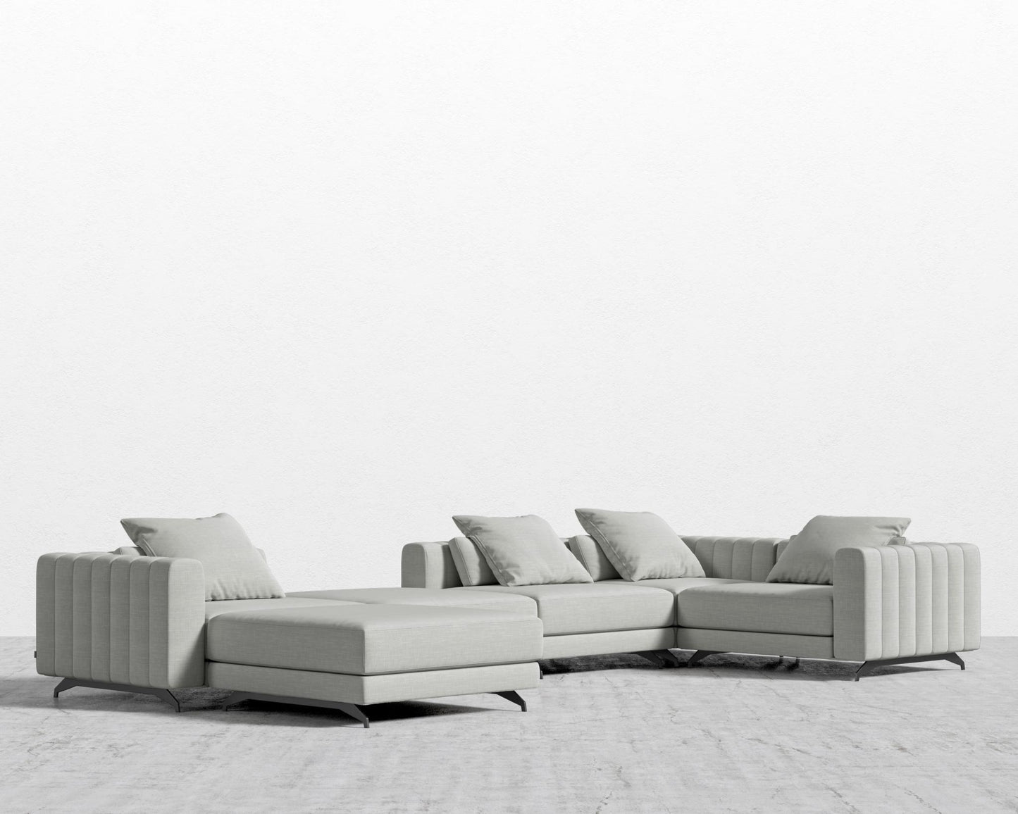 Berlin Modular Sectional - Black - Berlin, Performance Linen - Dove