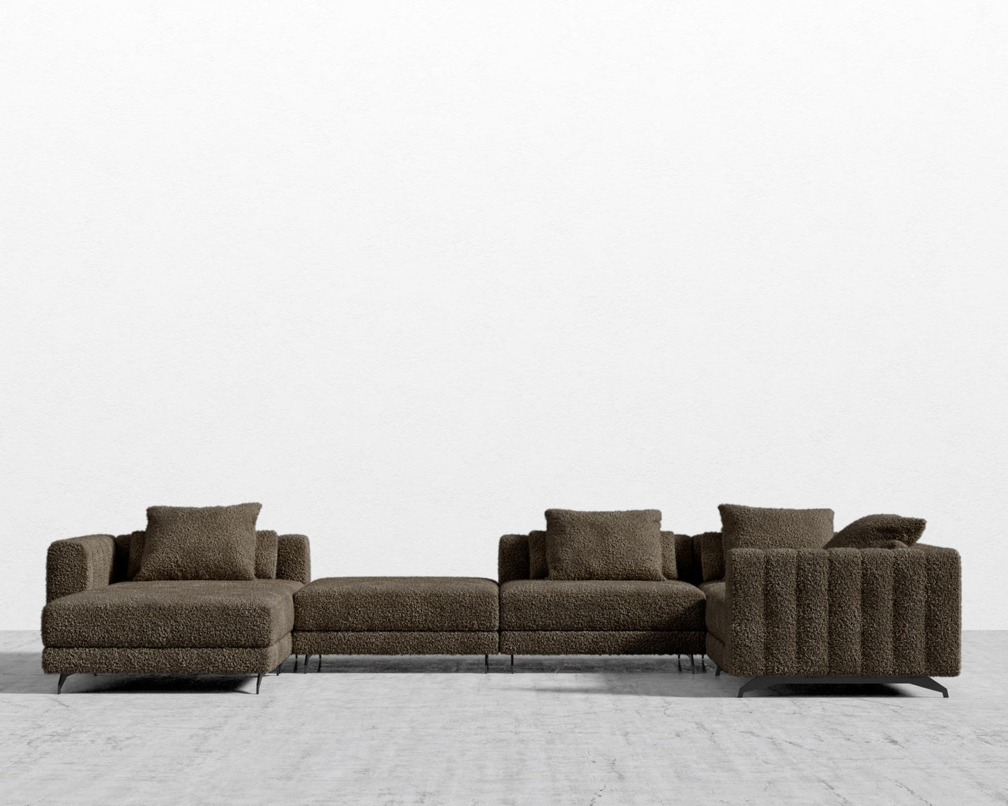 Berlin Modular Sectional - Black - Berlin, Shearling - Espresso