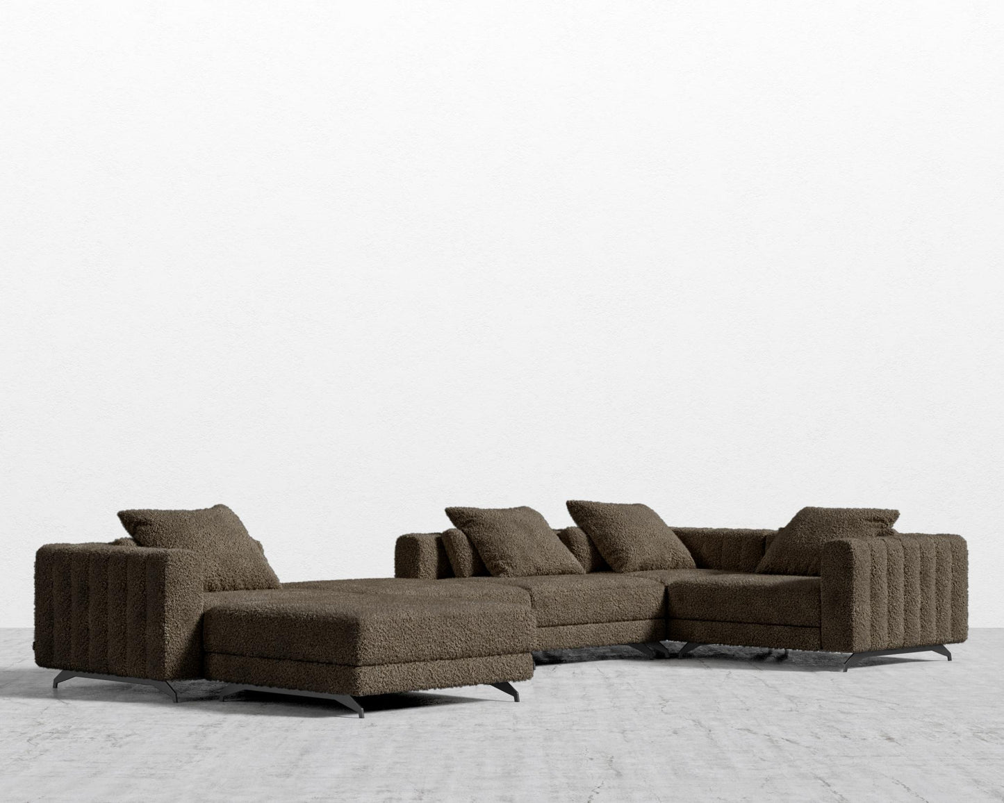 Berlin Modular Sectional - Black - Berlin, Shearling - Espresso