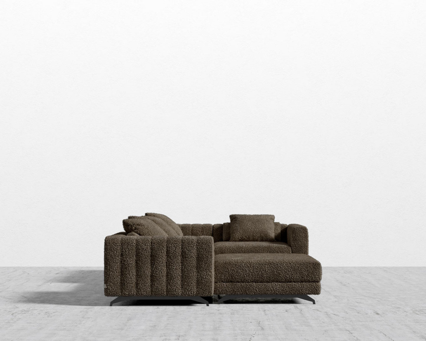 Berlin Modular Sectional - Black - Berlin, Shearling - Espresso