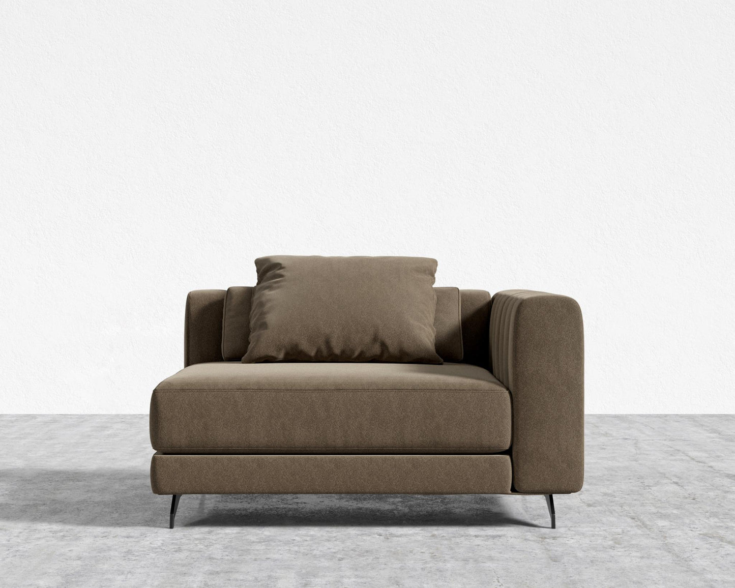 Berlin Right Arm - Black - Berlin, Ombra Velvet - Smoky Brown