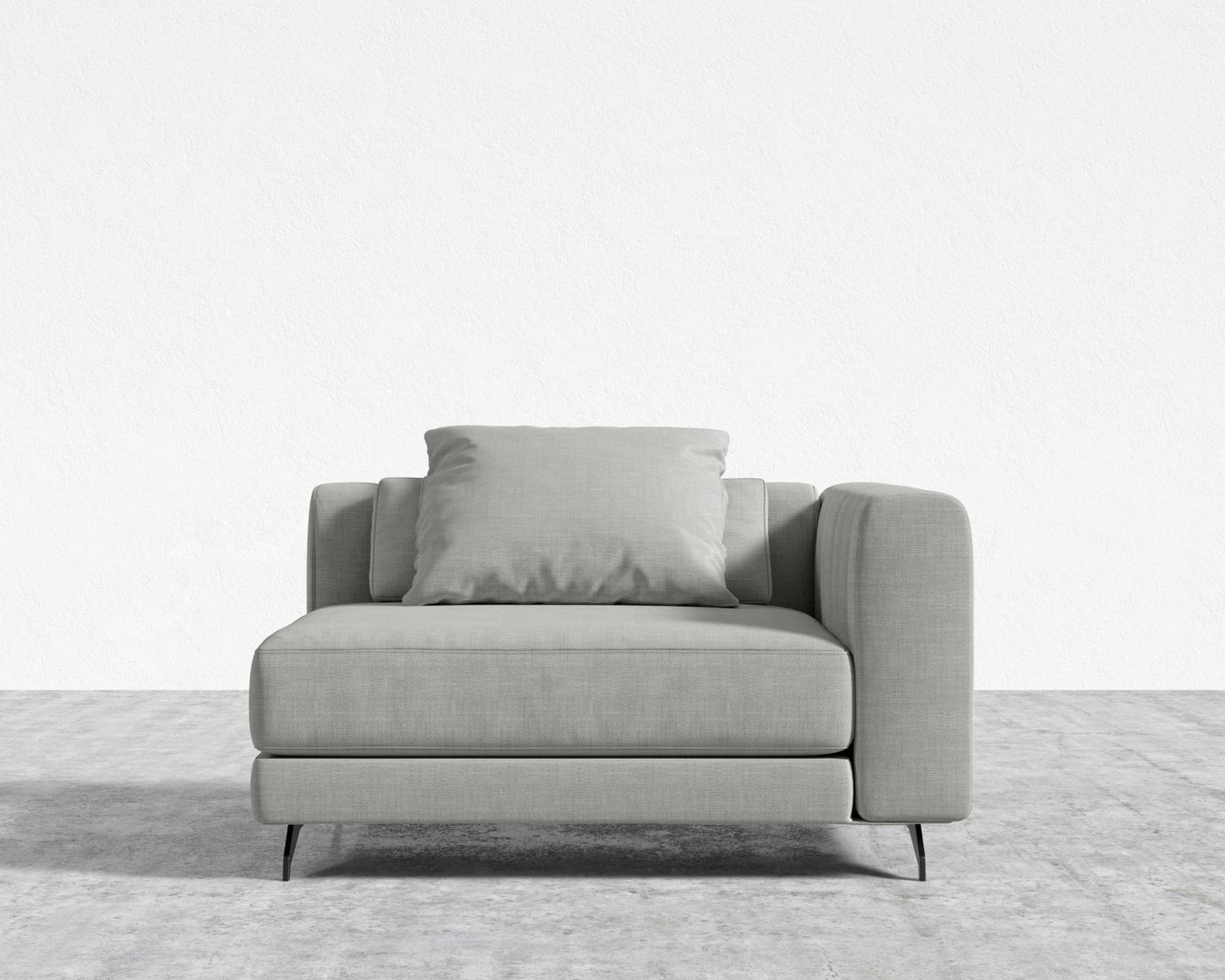 Berlin Right Arm - Black - Berlin, Performance Linen - Dove