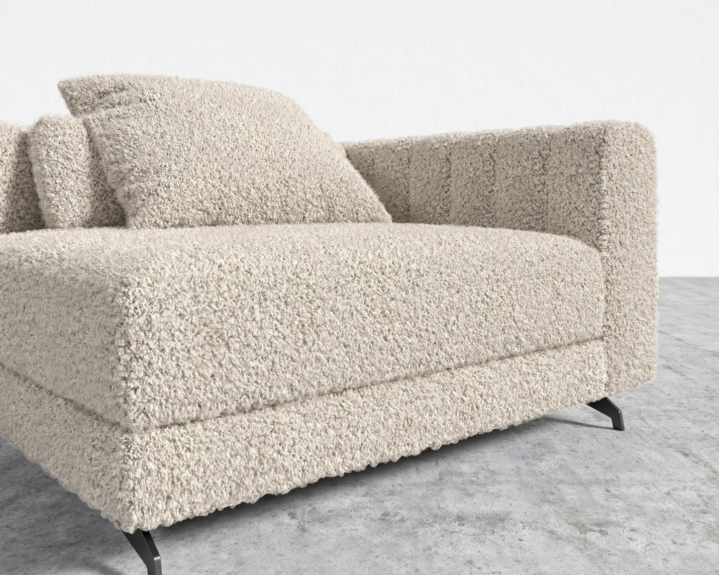 Berlin Right Arm - Black - Berlin, Shearling - Almond