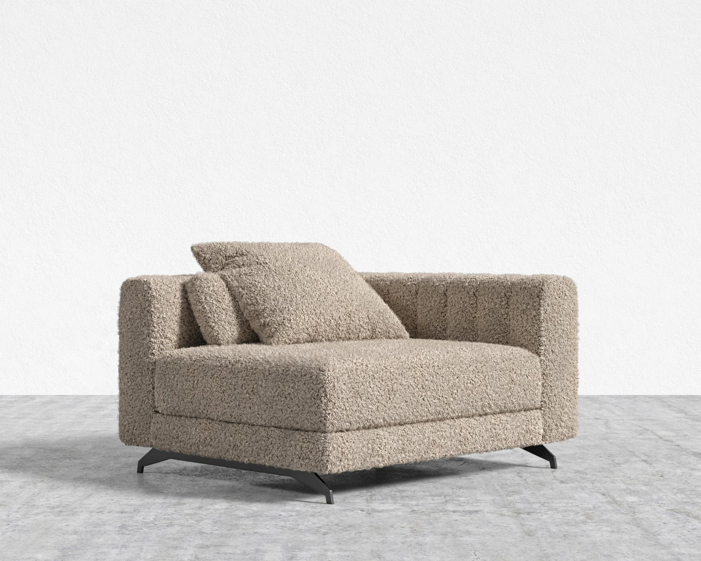 Berlin Right Arm - Black - Berlin, Shearling - Fawn