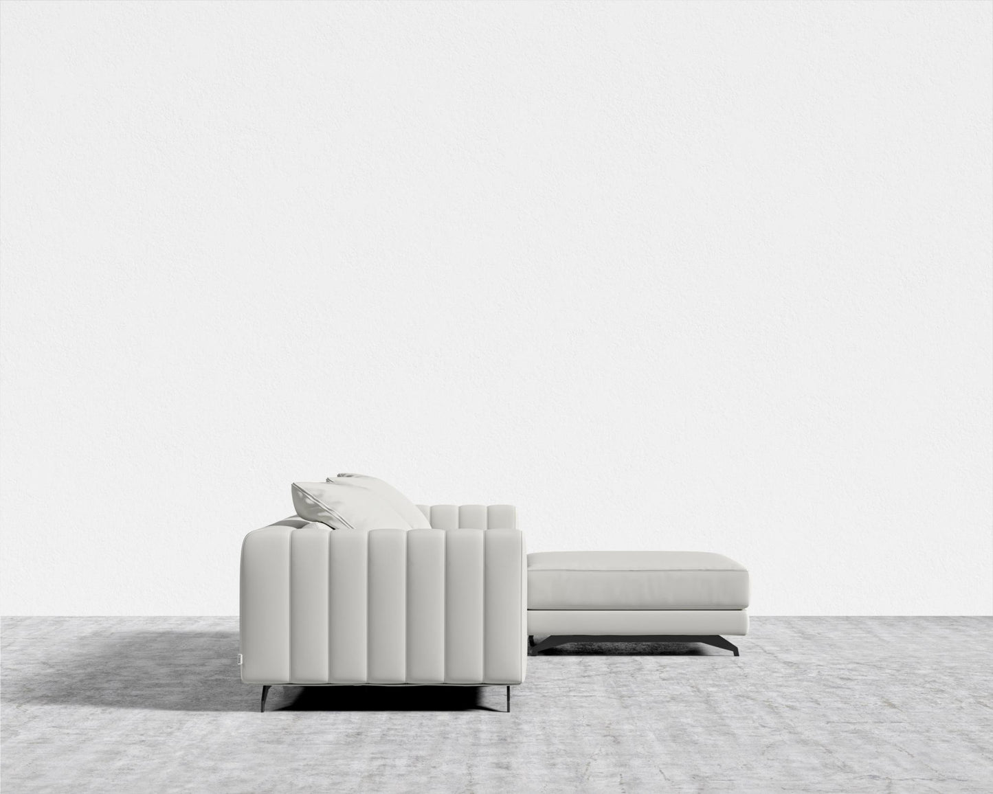 Berlin Sectional Sofa - Black - Berlin, Trento Microfiber Leather - Trento Eggshell