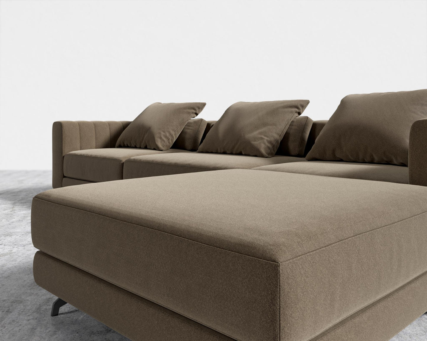 Berlin Sectional Sofa - Black - Berlin, Ombra Velvet - Smoky Brown