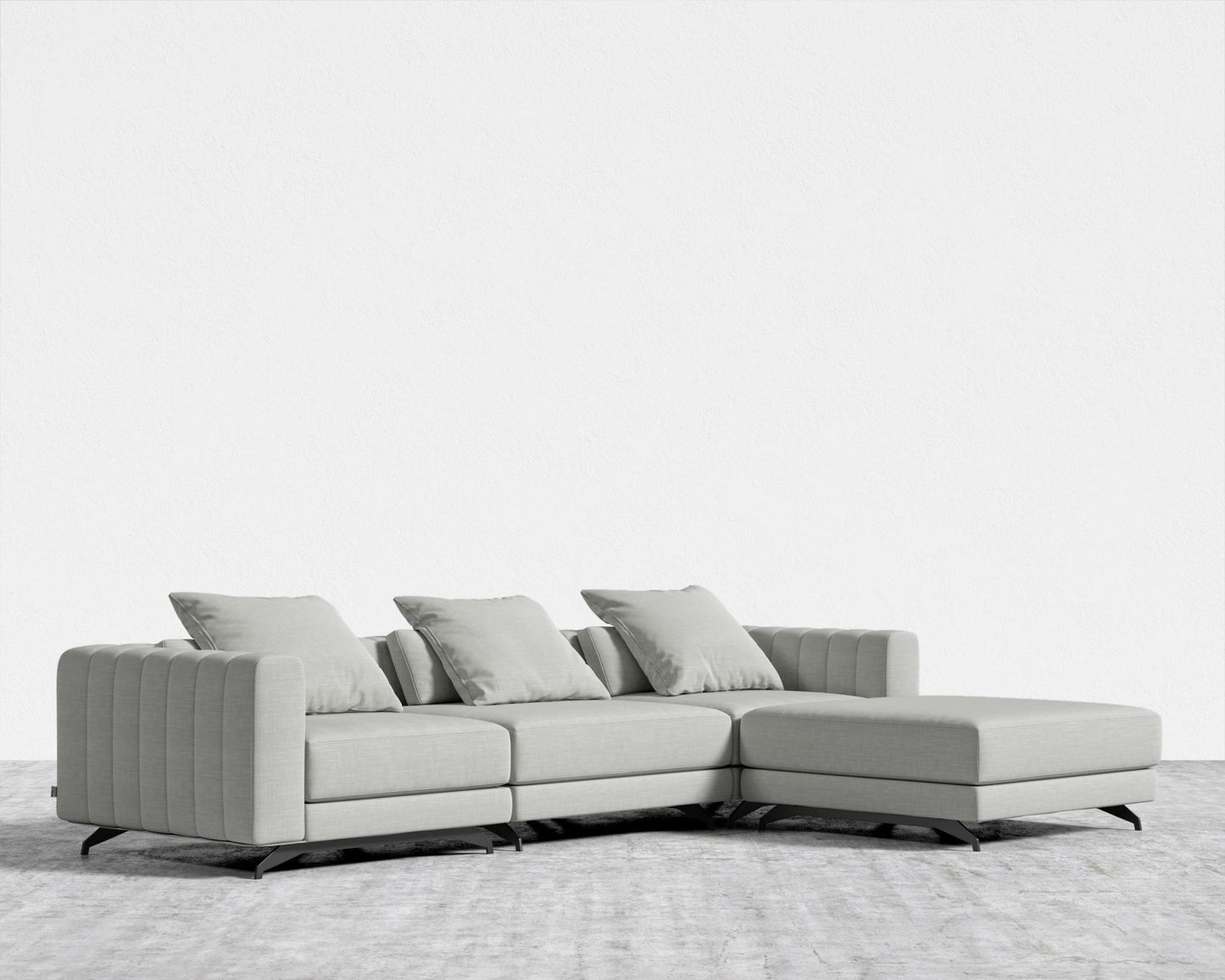 Berlin Sectional Sofa - Black - Berlin, Performance Linen - Dove