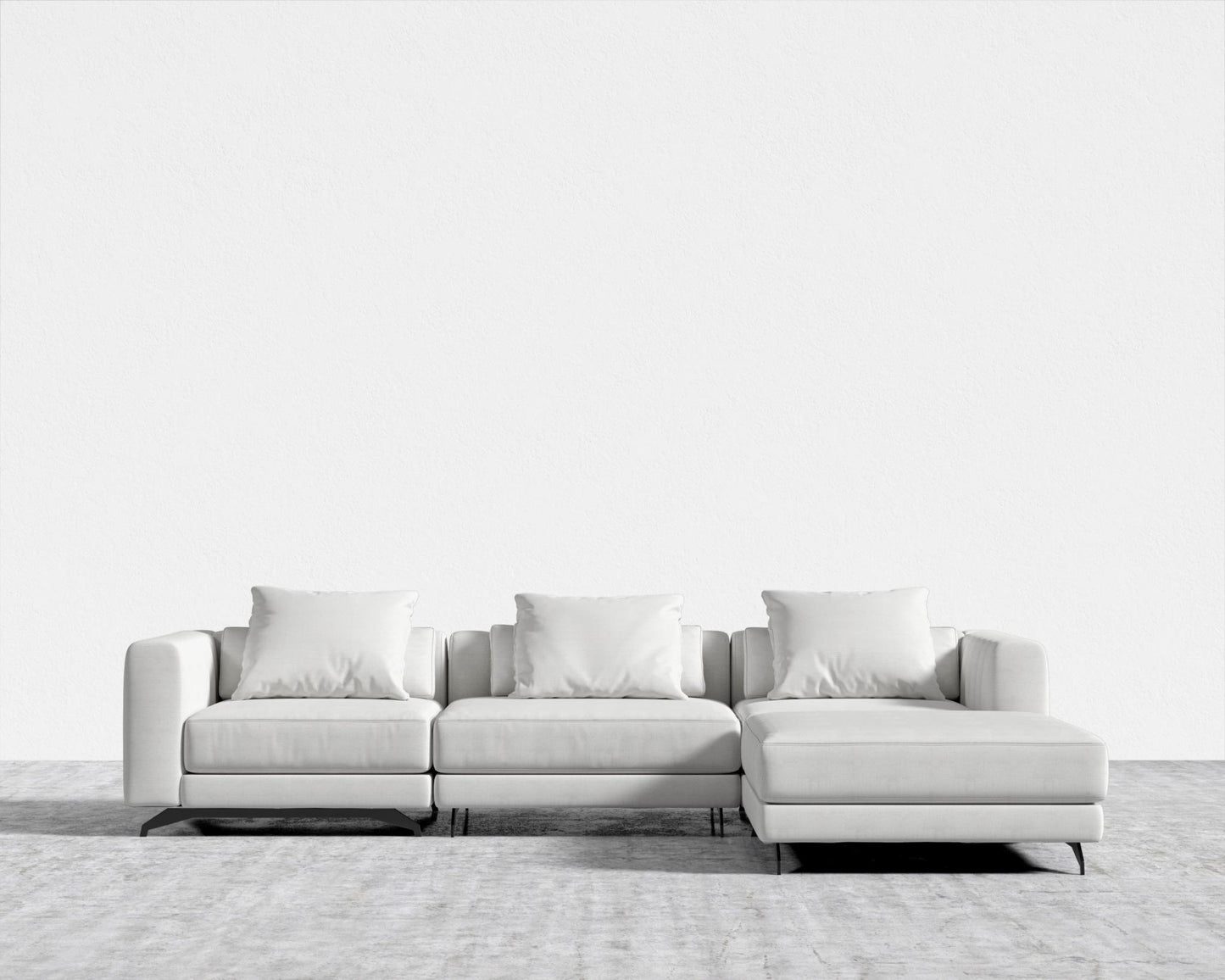 Berlin Sectional Sofa - Black - Berlin, Performance Linen - Swan