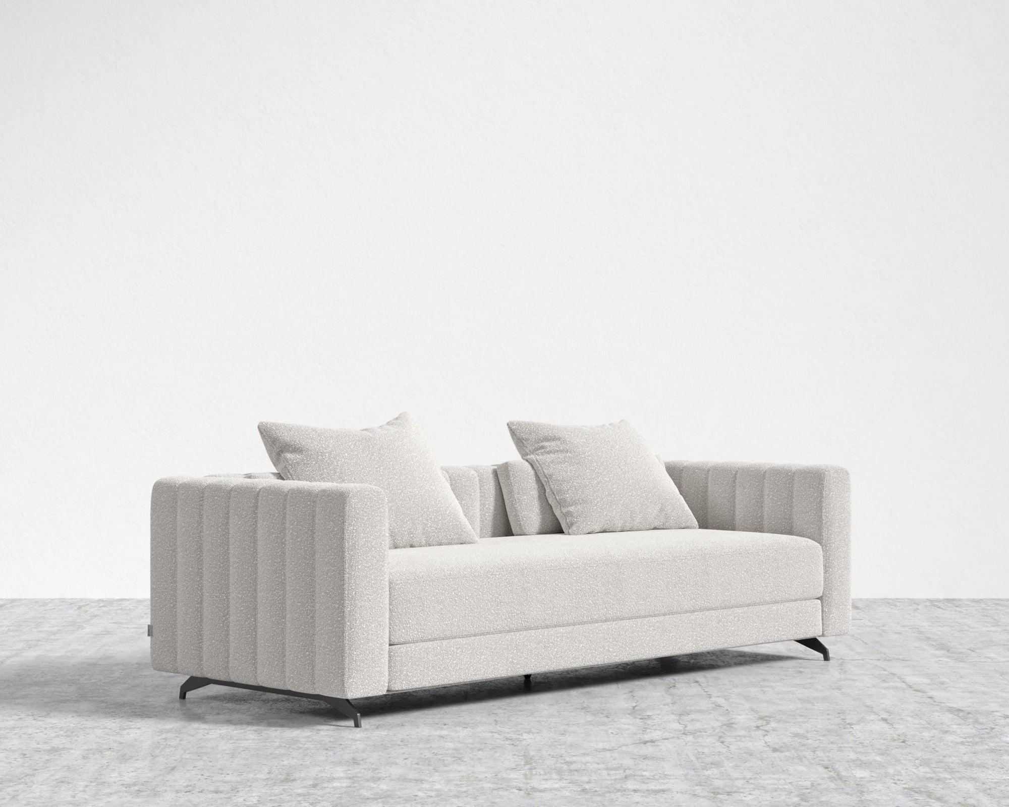 Berlin Sleeper Sofa - Black - Berlin, Chatou Bouclé - Pearl, 88" | 224cm