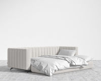 Berlin Sleeper Sofa - Black - Berlin, Chatou Bouclé - Pearl, 88" | 224cm