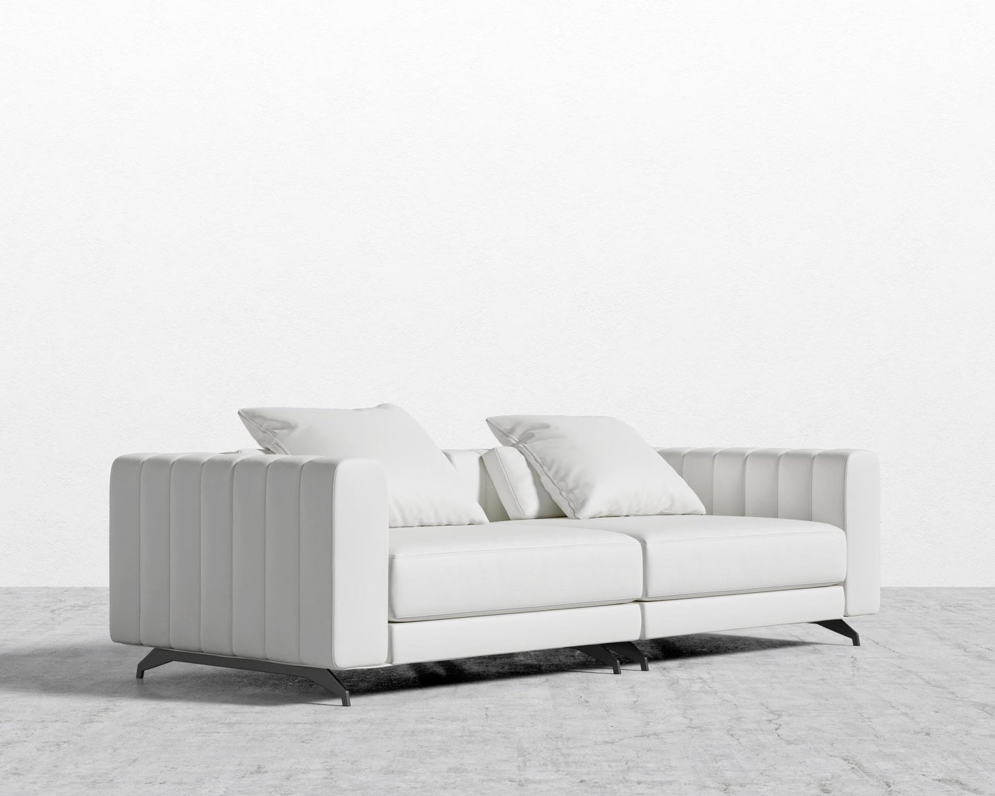 Berlin Sofa - Black - Berlin, Microfiber Leather - Trento Eggshell