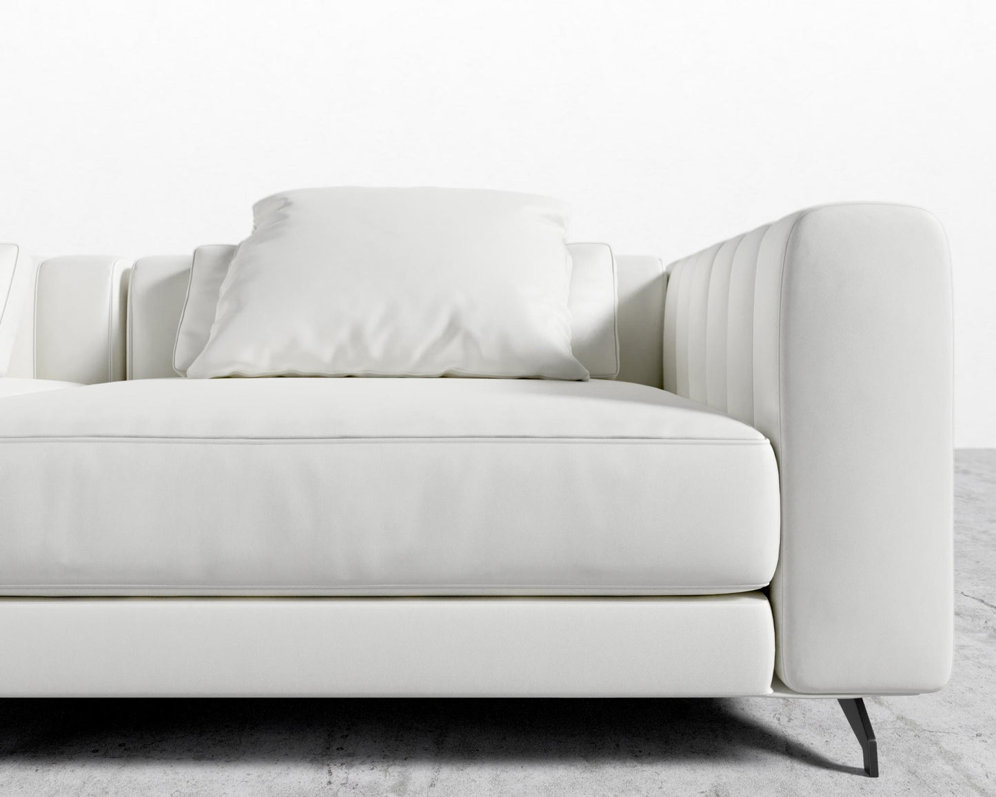 Berlin Sofa - Black - Berlin, Microfiber Leather - Trento Eggshell