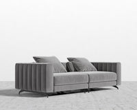 Berlin Sofa - Black - Berlin, Plush Velvet - Glacier Grey