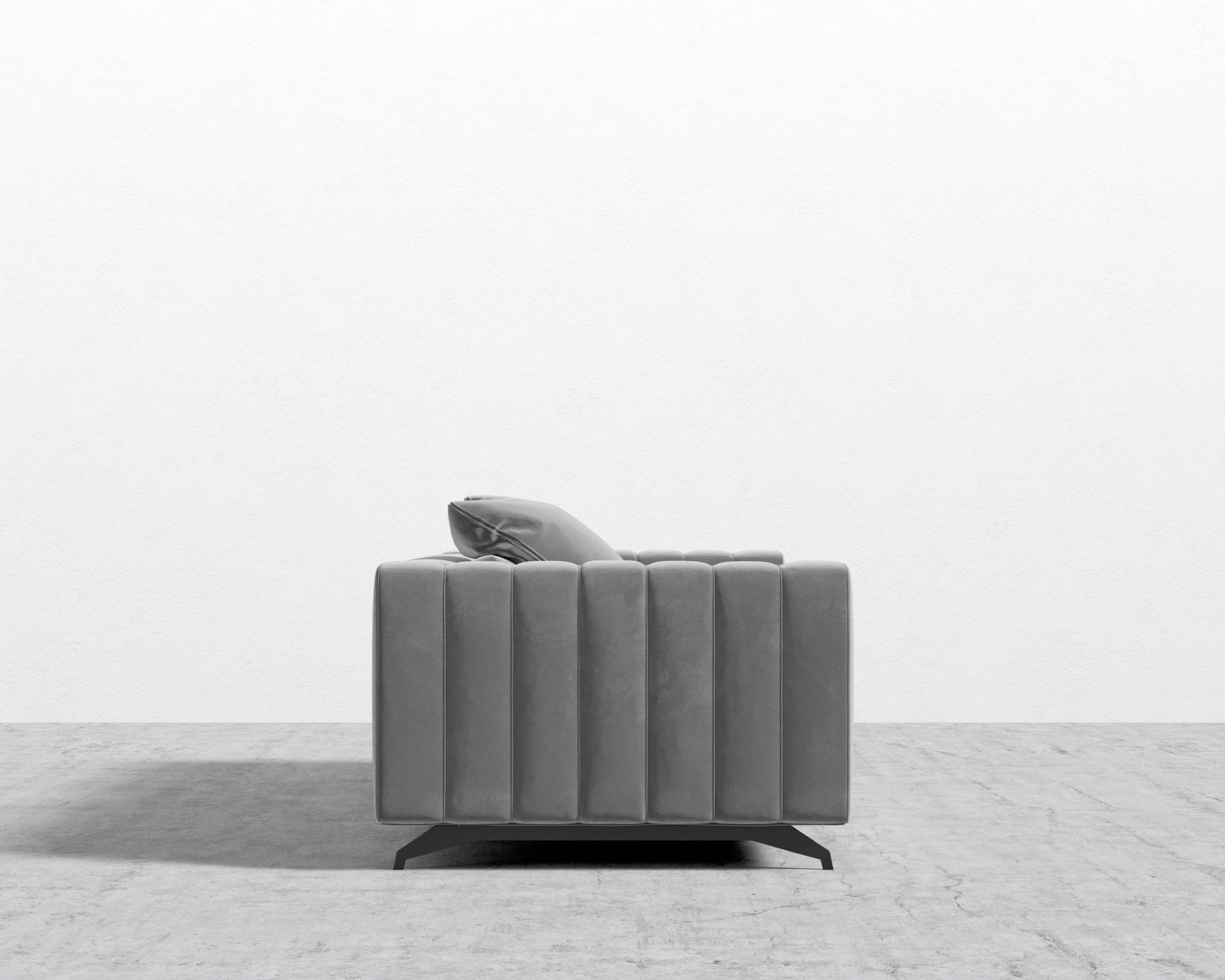 Berlin Sofa - Black - Berlin, Plush Velvet - Glacier Grey