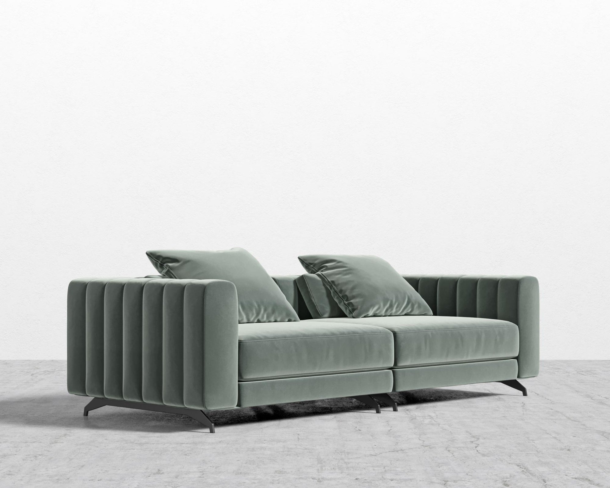 Berlin Sofa - Black - Berlin, Plush Velvet - Moonstone