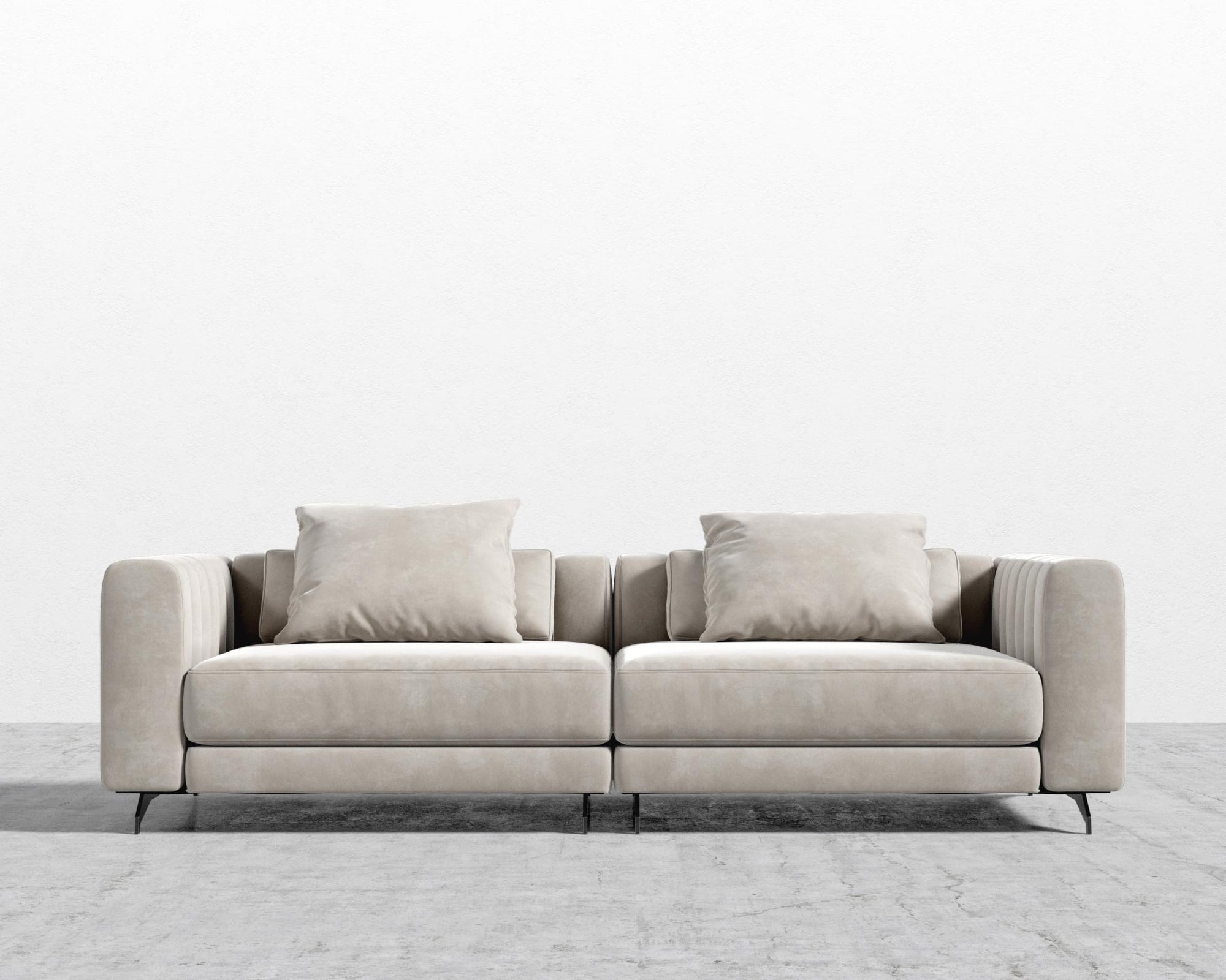 Berlin Sofa - Black - Berlin, Venice Vegan Suede - Latte