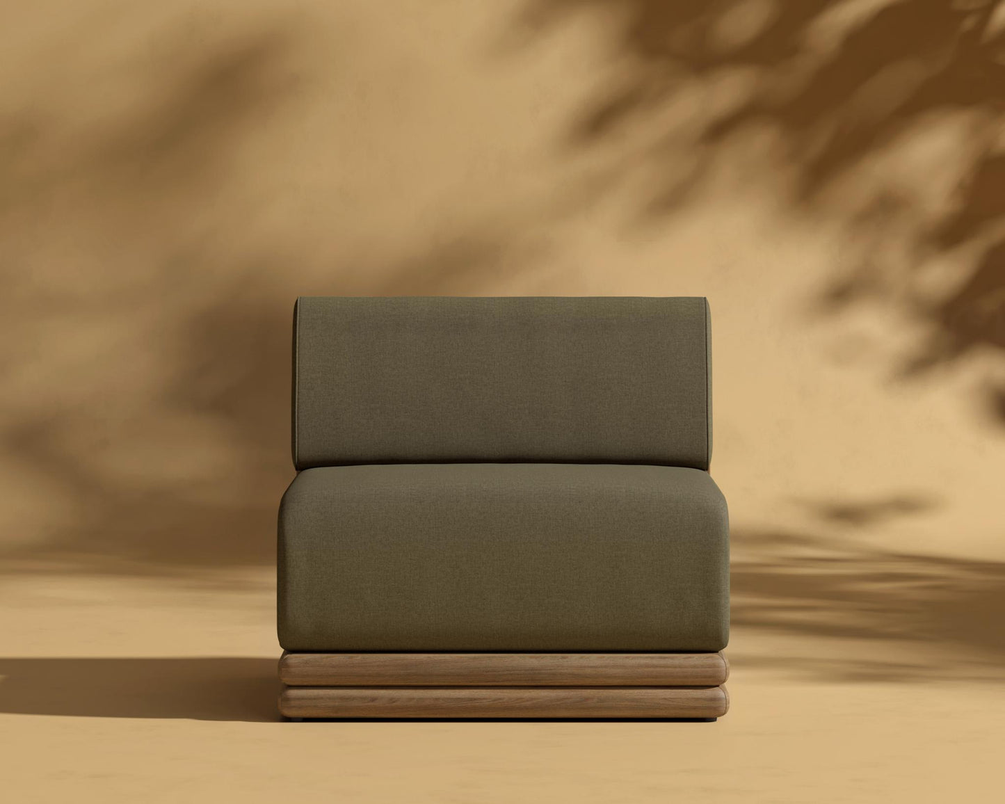 Bora Outdoor Armless - Outdoor Fabric - Fresco, Natural Acacia