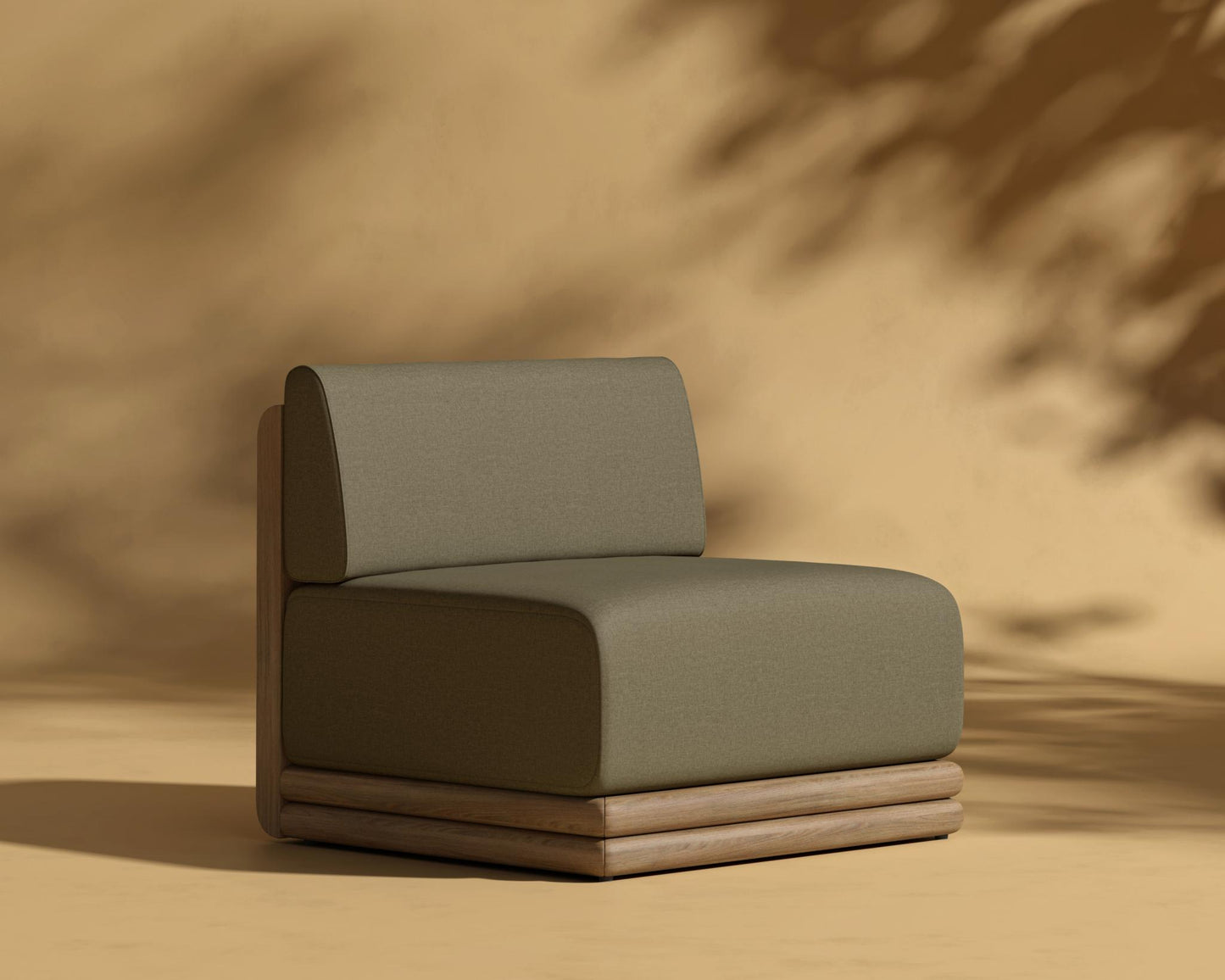 Bora Outdoor Armless - Outdoor Fabric - Fresco, Natural Acacia