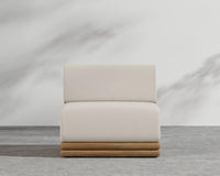 Bora Outdoor Armless - Natural Acacia, Outdoor Fabric - Palisades