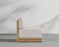 Bora Outdoor Armless - Natural Acacia, Outdoor Fabric - Palisades