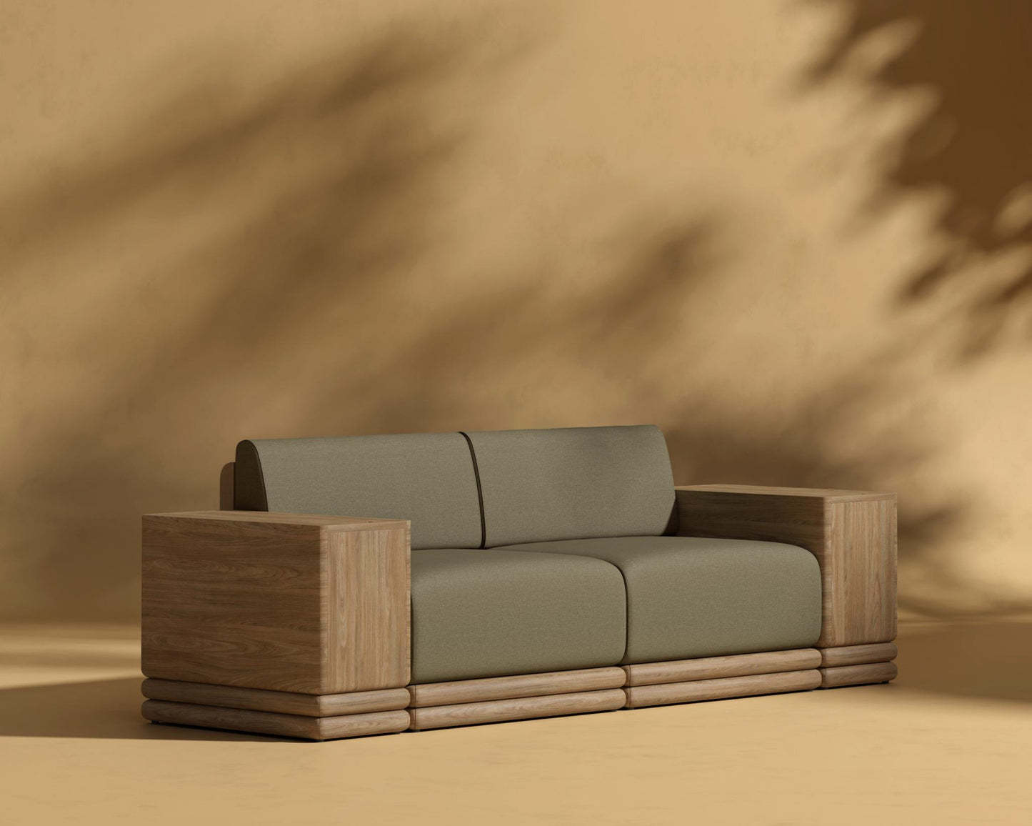 Bora Outdoor Sofa - Outdoor Fabric - Fresco, Natural Acacia