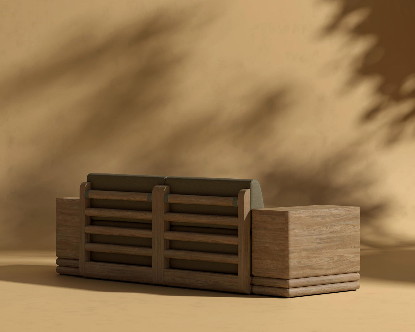 Bora Outdoor Sofa - Outdoor Fabric - Fresco, Natural Acacia