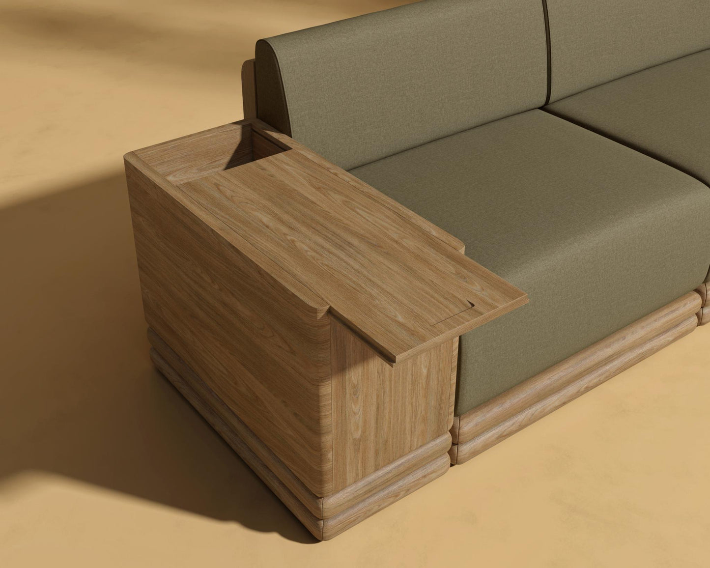Bora Outdoor Sofa - Outdoor Fabric - Fresco, Natural Acacia