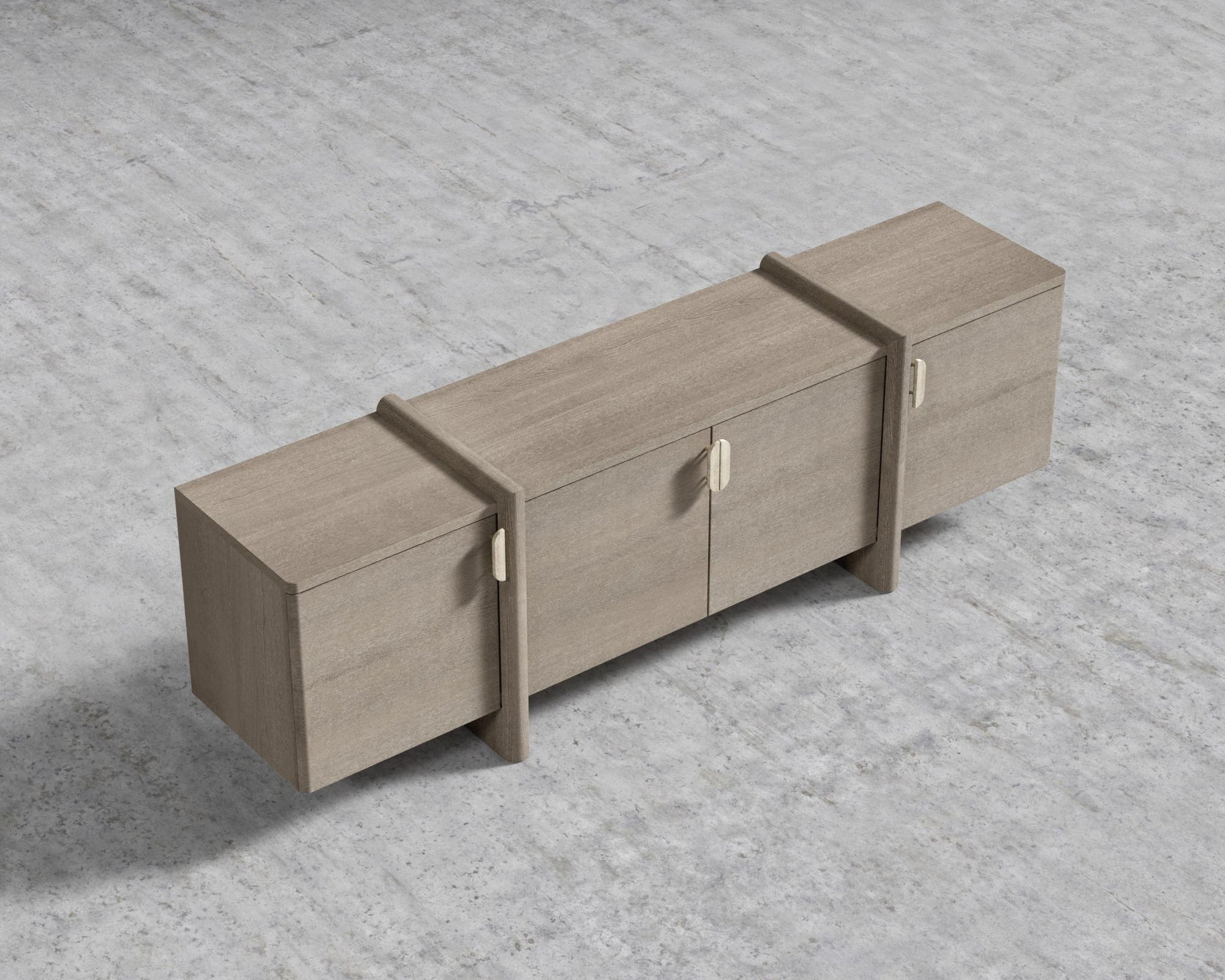 Cassia Media Console - Grey Oak Veneer