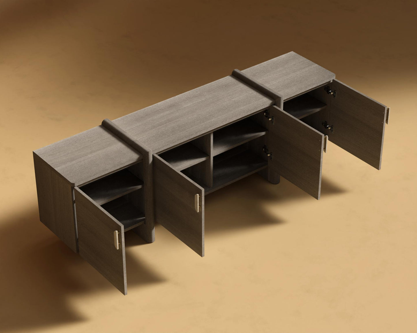 Cassia Media Console - Grey Oak Veneer