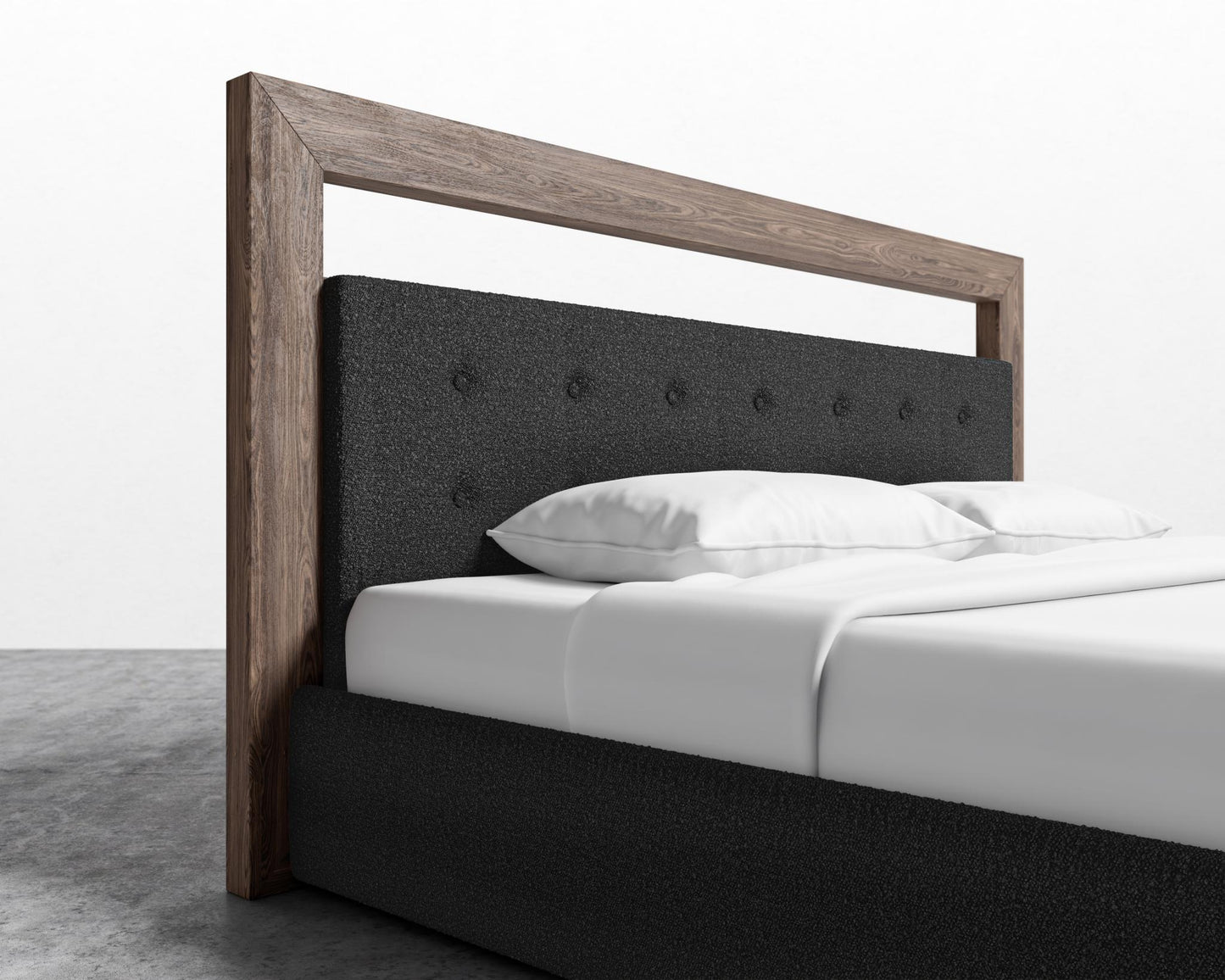 Chloe Bed - King, Chatou Bouclé - Caviar